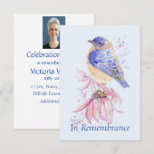 オーダーメイド 追悼サービス 青い鳥の庭の鳥 招待状 (正面/裏面)