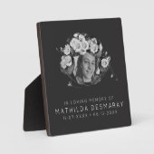 オーダーメイド 追悼 アートヌーボー デイジー 花輪 フォトプラーク (正面)