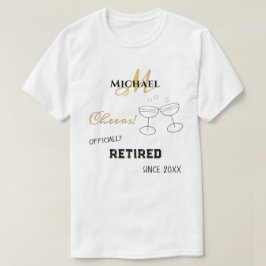 オーダーメイド 退職祝いシャンパンの乾杯 Tシャツ