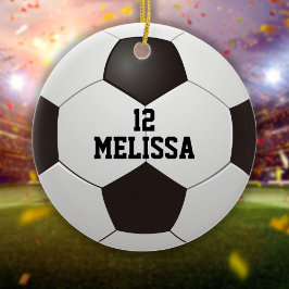 オーダーメイド 選手名+背番号 サッカーボール セラミックオーナメント