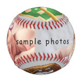 オーダーメイド 野球バット ホームベース 写真入り 野球ボール (正面)