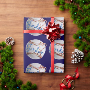 オーダーメイド 野球 スポーツ クリスマス ラッピングペーパー