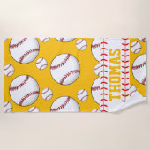 オーダーメイド 野球 スポーツ サマー ビーチタオル (正面)