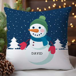 オーダーメイド 雪だるまの少年 クリスマス クッション
