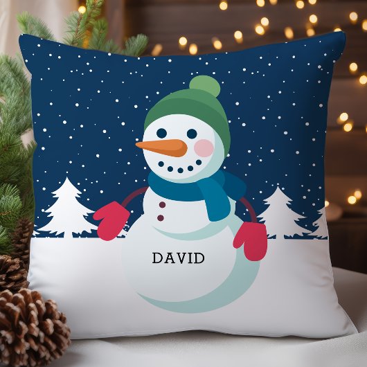 オーダーメイド 雪だるまの少年 クリスマス クッション