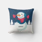 オーダーメイド 雪だるま クリスマス クッション (正面)