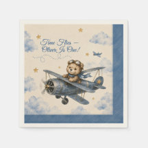 オーダーメイド 飛行機 初めての誕生日 ナプキン | 