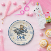 オーダーメイド 飛行機 1歳の誕生日 紙皿 | (パーティー)