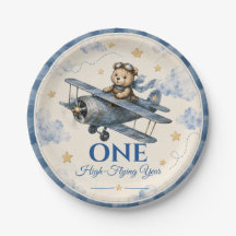 オーダーメイド 飛行機 1歳の誕生日 紙皿 |