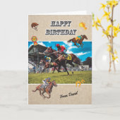 オーダーメイド 馬 競馬 誕生日カード カード (黄色い花)