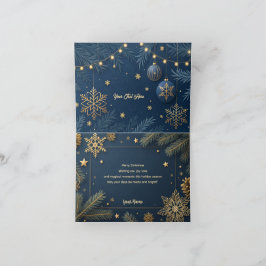 オーダーメイド 高級感あふれるゴールドのクリスマスカード サンキューカード