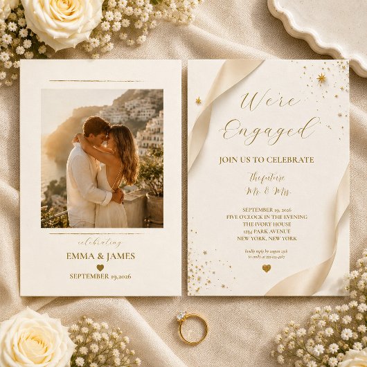 オーダーメイド 高級感あふれるゴールドフォト 結婚内祝い 招待状
