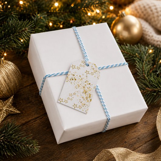 オーダーメイド 高級感のあるゴールドの星 クリスマス ギフトタグ