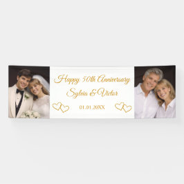オーダーメイド 高級 ゴールデン 50周年記念パーティー 写真 横断幕