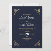 オーダーメイド 高級 ゴールド 結婚式 招待状 (正面)