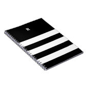 オーダーメイド 黒と白のストライプ ノートブック (右側)