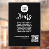 オーダーメイド 黒ビジネス営業時間QRコード看板 ウィンドウサイン (シート2)