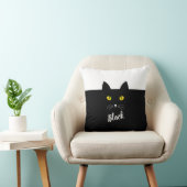 オーダーメイド 黒猫クッション、猫好きへのギフト クッション (椅子)