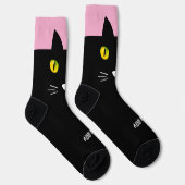 オーダーメイド 黒猫ソックス - 猫好きな方へのカスタムギフト ソックス (右)