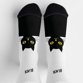 オーダーメイド 黒猫ソックス - 猫好きへのギフト ソックス