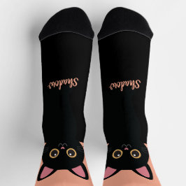 オーダーメイド 黒猫ソックス - 猫好きへのギフト ソックス