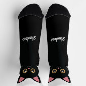 オーダーメイド 黒猫ソックス - 猫好きへのギフト ソックス (上部)