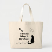 オーダーメイド 黒猫トートバッグ ラージトートバッグ (正面)