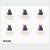 オーダーメイド 黒猫 ウェディングサンクスシール ラウンドシール (シート)
