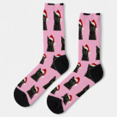 オーダーメイド 黒猫 クリスマス ソックス (左)