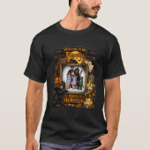 オーダーメイド 黒猫 ハロウィン 家族写真フレーム Tシャツ (正面)