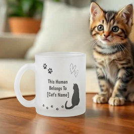 オーダーメイド 黒猫 フロストガラス マグカップ