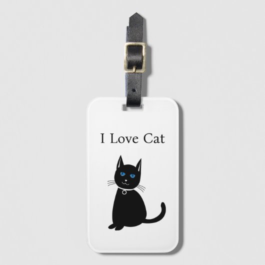 オーダーメイド 黒猫 ラゲッジタグ (正面縦)