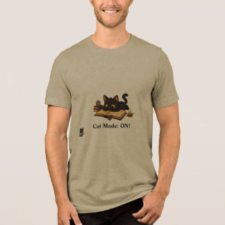 オーダーメイド 黒猫 本好き カスタムネームTシャツ トライブレンドTシャツ