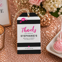 オーダーメイド 黒白ストライプ 結婚式前ウェディングパーティー ギフトタグ