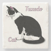 オーダーメイド 黒白タキシード猫 ストーンコースター (正面)