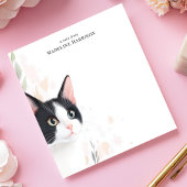 オーダーメイド 黒白タキシード猫 名前入り ノートパッド