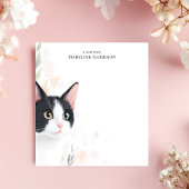 オーダーメイド 黒白タキシード猫 名前入り ノートパッド