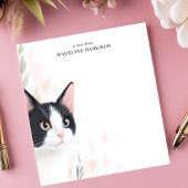オーダーメイド 黒白タキシード猫 名前入り ノートパッド