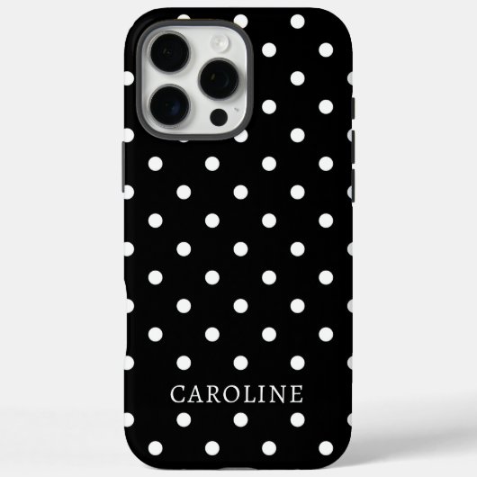 オーダーメイド 黒白ドット 名前入り Case-Mate iPhoneケース (裏面)