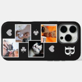オーダーメイド 黒 猫 写真 コラージュ モノグラム Case-Mate iPhoneケース (裏面 (横))