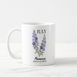 オーダーメイド ７月 誕生花 デルフィニウム コーヒーマグカップ