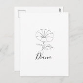 オーダーメイド ９月 朝顔 お誕生日 花ギフト ポストカード (正面/裏面)