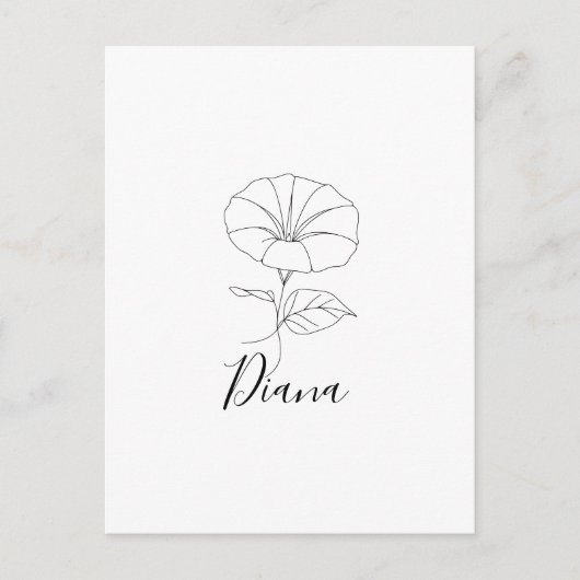 オーダーメイド ９月 朝顔 お誕生日 花ギフト ポストカード (正面)