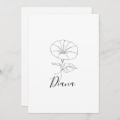 オーダーメイド ９月 朝顔 お誕生日 花ギフト 招待状 (正面/裏面)