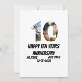 オーダーメイド 10周年記念 2枚の写真コラージュ 招待状 (正面)