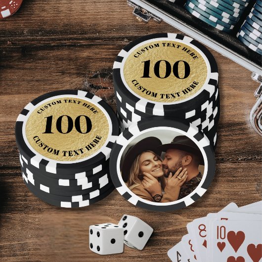 オーダーメイド 100枚 ナンバリング ゴールド ポーカーチップ