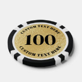 オーダーメイド 100枚 ナンバリング ゴールド ポーカーチップ (シングル)