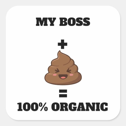 オーダーメイド 100% Organic Poop ステッカー - カスタム名前入り (正面)