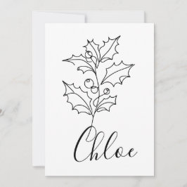 オーダーメイド 12月 ホリー 誕生花 ギフト 招待状