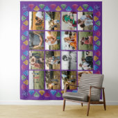 オーダーメイド 16枚写真コラージュ ダイヤモンド 巨大壁掛け タペストリー (インサイチュ)